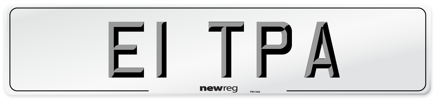 E1 TPA Number Plate from New Reg
